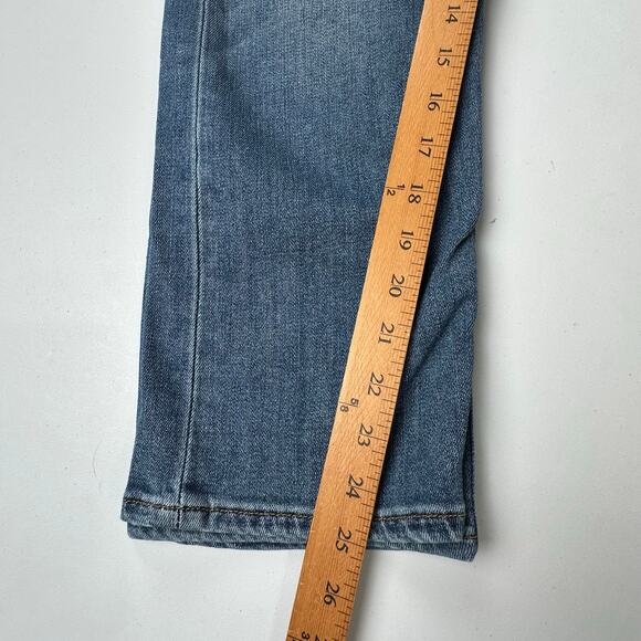 Levis Jeans Womens 30 Blue Wedgie Straight Distressed Button Fly Stretch Pockets - Picture 13 of 15